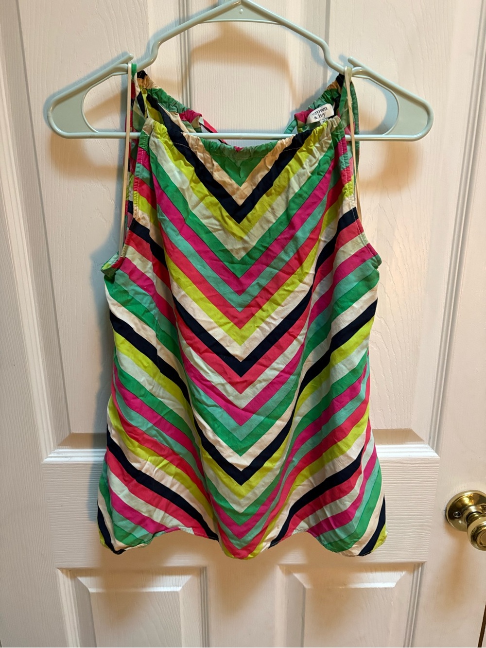 crown & ivy Multicolor Chevron Halter Camisole